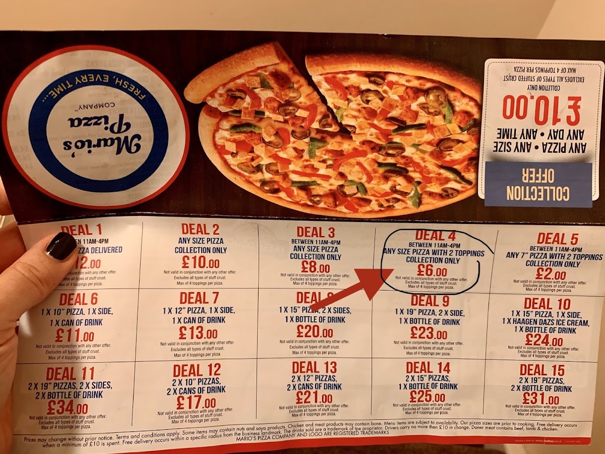 Mario’s Pizza Menu - Image 3